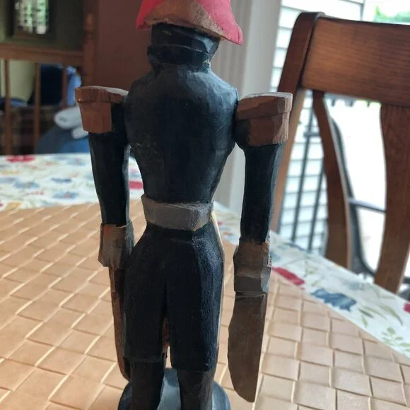 Vintage Folk Art Wood Hand Carved Painted Whirlygig Toy Soldier - Picture 5 of 6